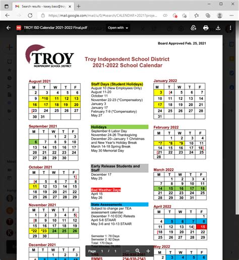 Troy Isd Calendar